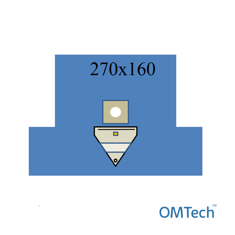 Покриття операційне OMTech™ для гінекологічних операцій №7 270см х 160см - на дугу, із захисним покриттям для ніг, адгезивним опер. полем (СМС - 35 г/м2)